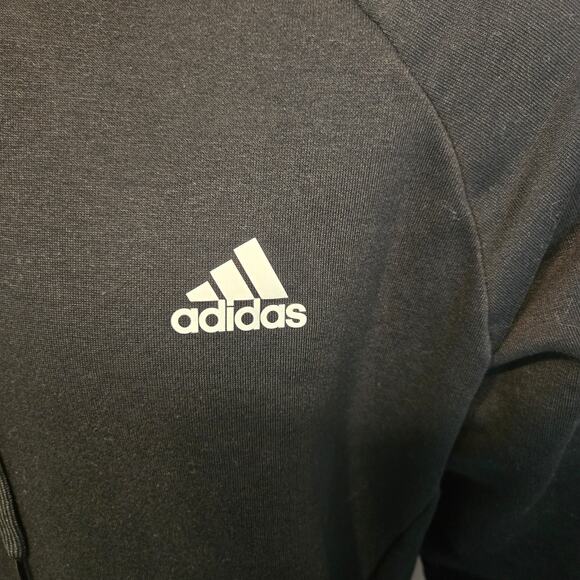 Adidas Hoodie Pullover Classic Black with 3 White Stripe Men's Large - Picture 4 of 7